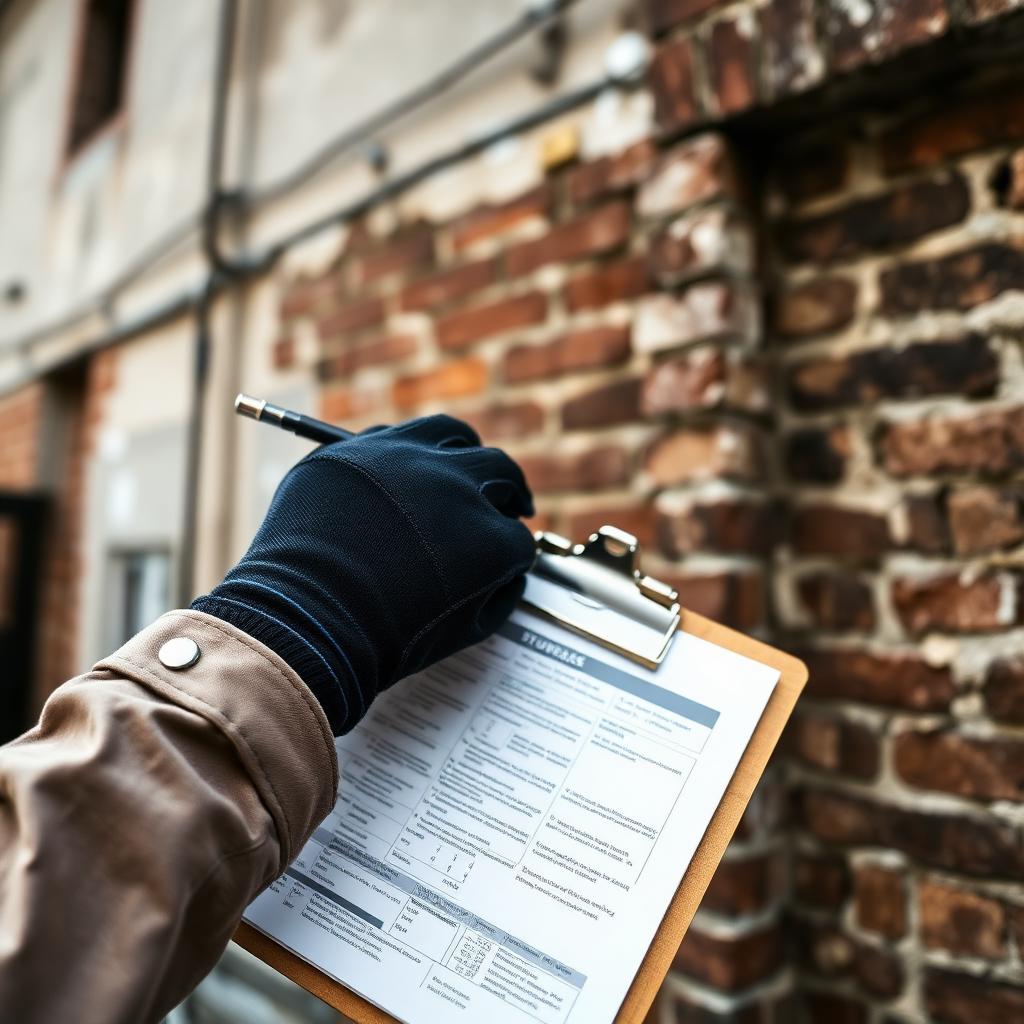 Commercial surveyor inspecting a property